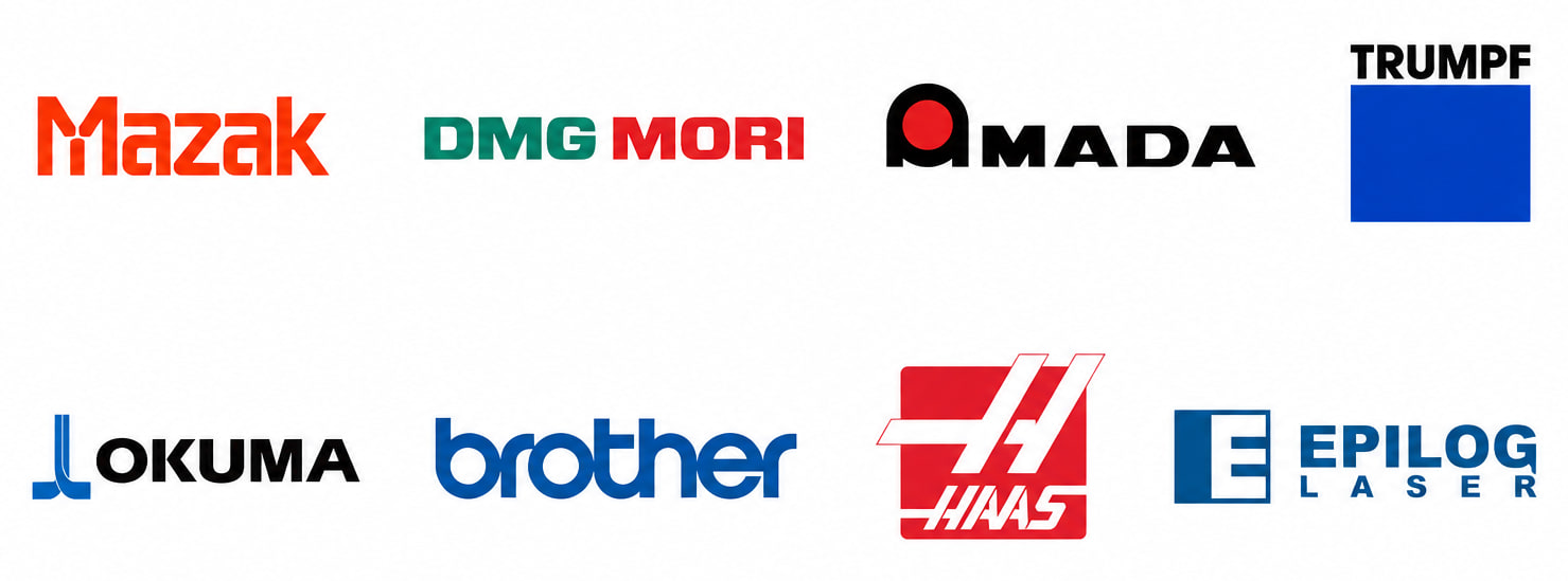高価買取中の人気メーカー:Mazak、DMG MORI、AMADA、TRUMPF、OKUMA、brother、HAAS、EPILOG LASER