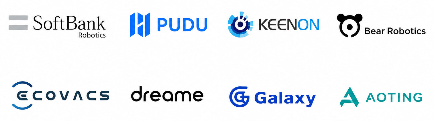 高価買取中の人気メーカー:SoftBank Robotics、PUDU、KEENON、Bear Robotics、ECOVACS、dreame、Galaxy、AOTING